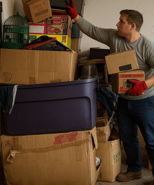 Professional packing service wrapping fragile items